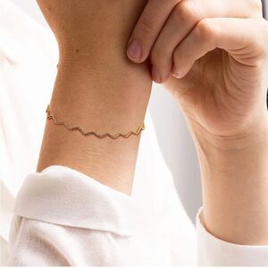 Gold 18k Gold Plated Wave Chain Bracelet